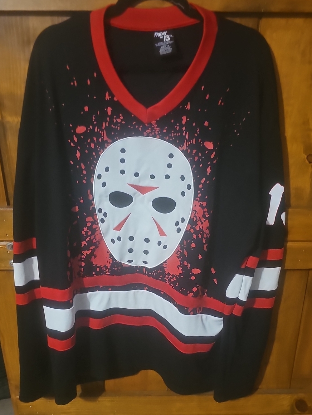 Friday the 13th Hockey Jersey Style Pullover - Black & Red